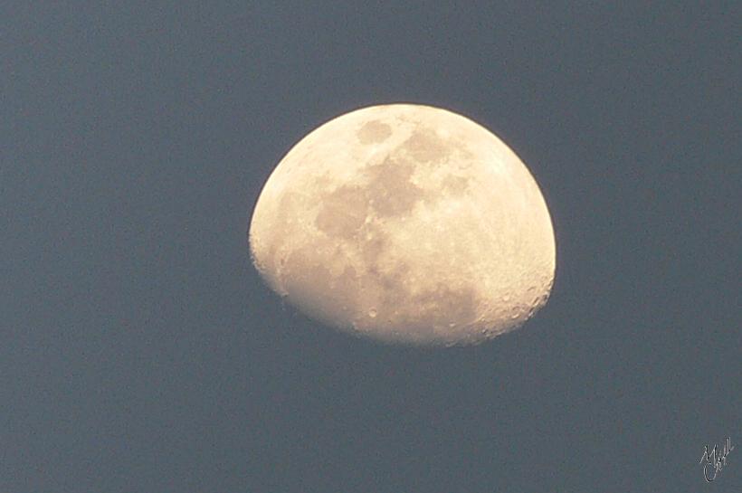 P1150304.JPG - Dans l'hémisphère nord, lors de la phase ascendante de la Lune, c'est la partie droite qui est illuminée, lors de la phase descendante, c'est la partie gauche. Dans l'hémisphère sud, c'est l'inverse... en théorie..ici en Namibie, c'est le haut qui était éclairé.