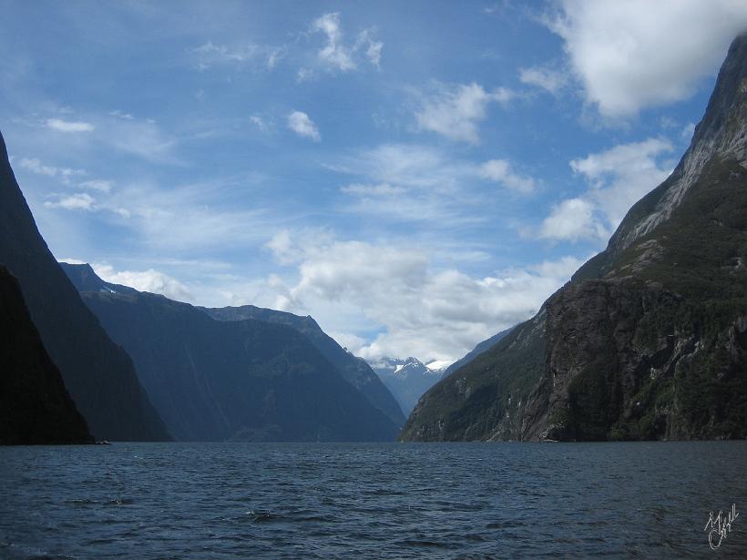 Milford_Sound_IMG_1956.JPG - La plus grande partie de la côte des fjords n'est accessible que par voie maritime. On y rencontre des dauphins, des otaries à fourrure, des manchots.