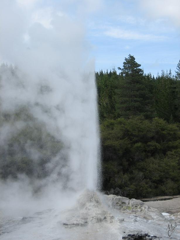 Wai_O_Tapu_IMG_1057.JPG - Le Geyser dans le parc de Wai-O-Tapu. Ses fréquences d'expulsions ne sont plus très nombreuses. Alors pour épater les touristes, un employé le réactive en y jetant une poignée de savon 1 à 2 fois par jour.